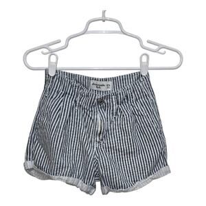 Abercrombie Kids Striped Cuffed Shorts 11/12 Blue White